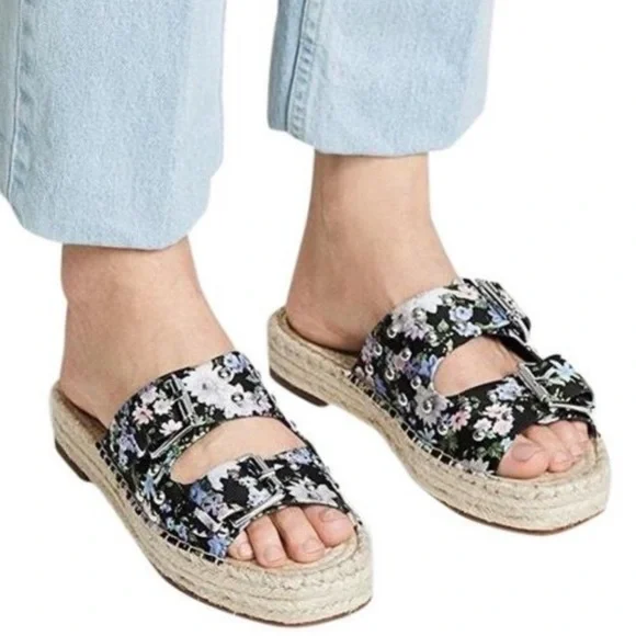 Rebecca Minkoff Women’s Jodi Slide Sandals,Black Flower - Picture 3 of 15